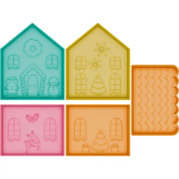 Set Casa de Jengibre (A) v2 Set Casa de Jengibre A – Cortadores Navideños (12×10×10 cm)