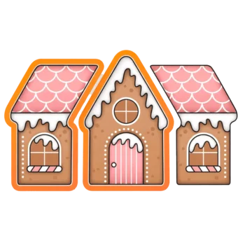 Set Frontis Casa de Jengibre Triple Set Casa de Jengibre Frontis Triple – Cortadores Navideños (12x20cm)