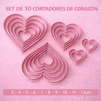 Set Corazones Set Corazones (10 Cortadores de Corazon)
