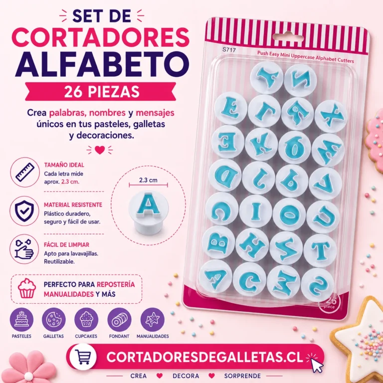 Set de Cortadores Alfabeto – 26 Piezas