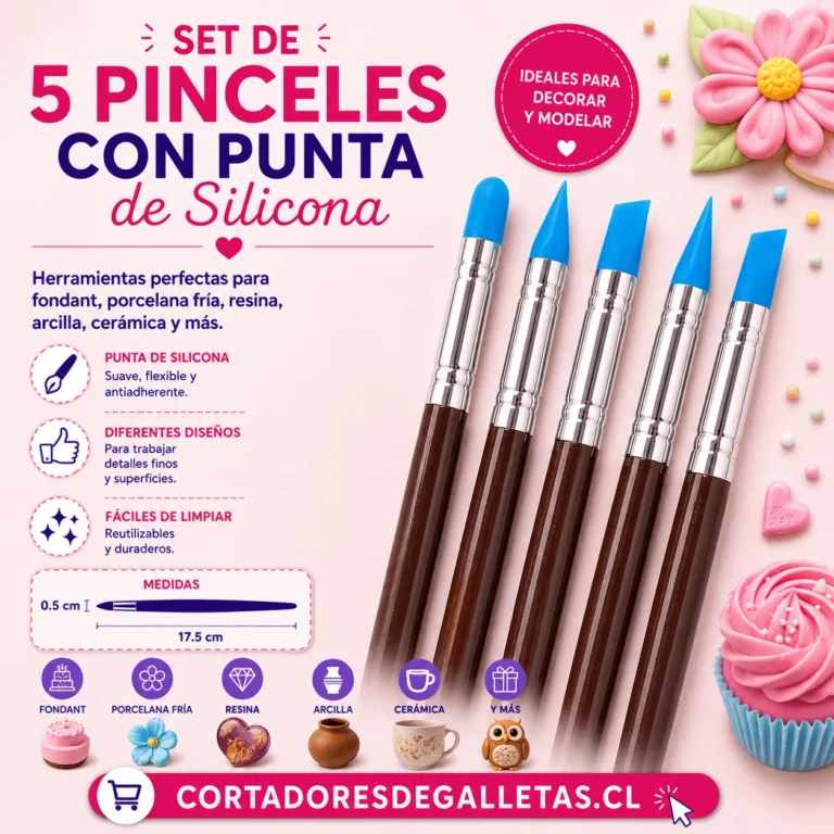Set de 5 Pinceles con Punta de Silicona